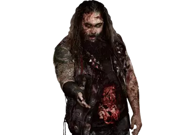 A man with long dark hair and a beard