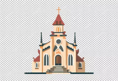 Simple and minimalist church transparent background PNG