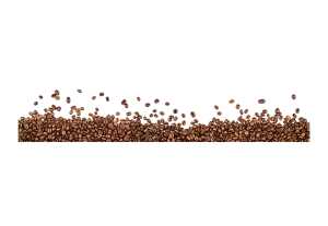 Trasparent background with coffee beans on the side
