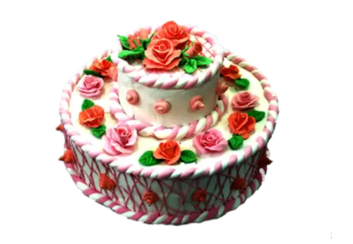 3d view of delicious looking cake with lit candles transparen background 