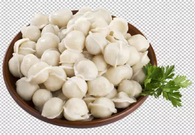 High angle japanese dumplings arrangement transparent background 