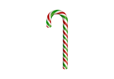 Christmas candy cane isolated on transparent background transparent surface