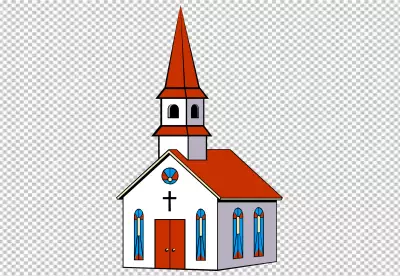 church with religious icons on the walls and windows PNG