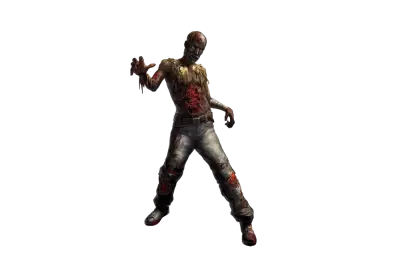 The zombie is standing at a 45-degree angle, facing the viewer