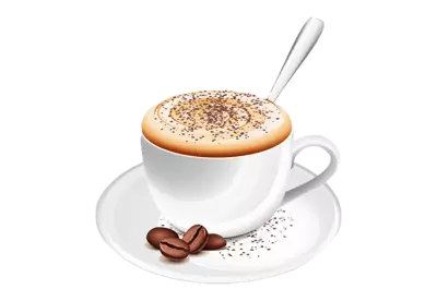 Top view delicious coffee cup Transparent Background