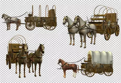 Horse and Carriage on transparent  background