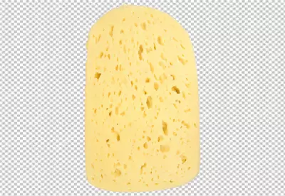  Cheese block isolated on transparent  background cutout