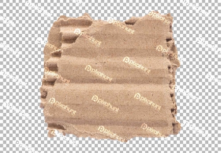 Isolated Brown Color cardboard with crumpled and torn pattern