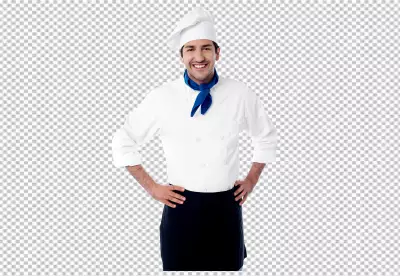 Medium shot professional chef posing PNG