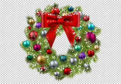 A wreath with a wreath that says quot christmas quot on it transparent background 