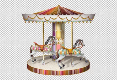 Realistic Carousel Isolated transparent background 