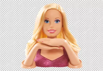 Real Barbie doll looking at the camera and smiling too