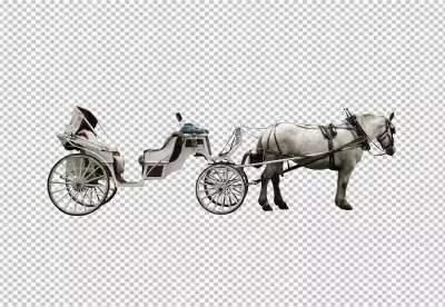 White color classic carriage transparent background 