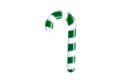 Christmas Candy Canes on transparent surface