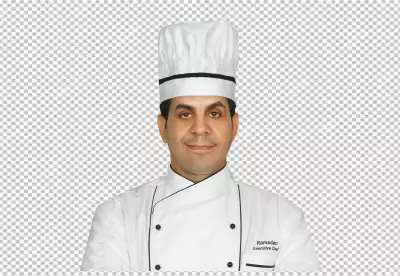 Portrait of young man chef transparent background 