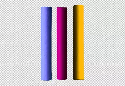 Three chalk but deferent color