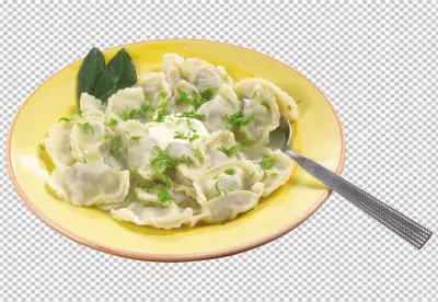 Dumplings on plate transparent background 