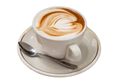 Delicious coffee cup indoors Transparent Background