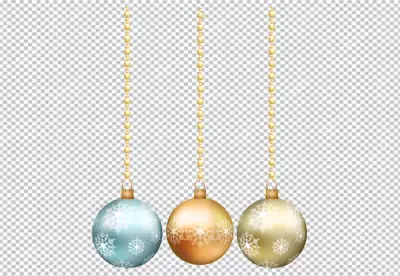 three Christmas ball transparent background 