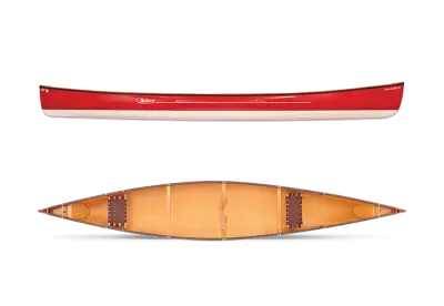 red color boat top and side view