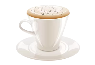 Cup of coffee with roasted coffee beansTransparent Background