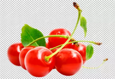 Realistic fresh cherries background PNG fresh