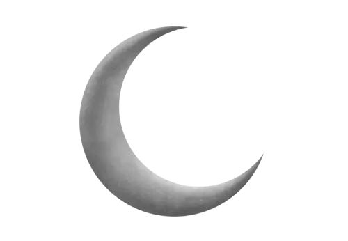 White Crescent Moon With Stars in the Sky