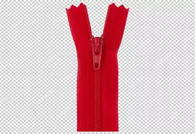 A Red Zipper With A red Metal Pull Tab