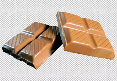 A stream of melted chocolate isolated on transparent background