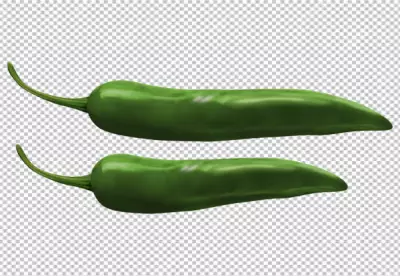 Macro shot of a paprika pepper isolated on transparent BG