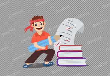 Student Figure Studying For Exam Preparation