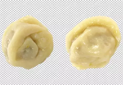 Traditional russian pelmeni or dumplings with meat