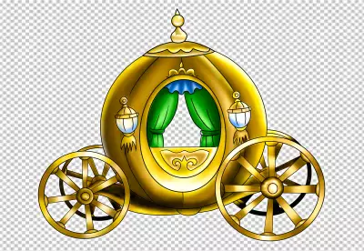 Vintage horse drawn carriage isolated on png background