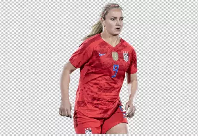 USA Women Football Player Lindsey Horan looking the ball