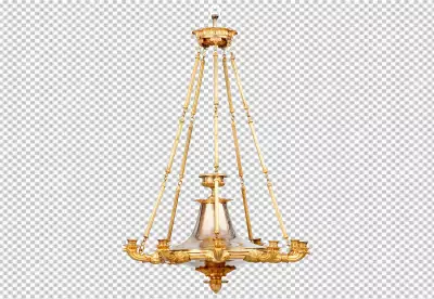 Retro chandelier isolated transparent background PNG