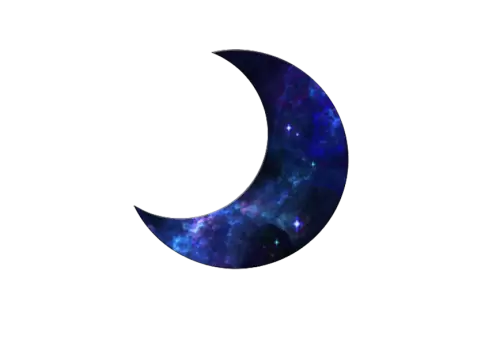 Moon in sky  out of the earth on transparent background
