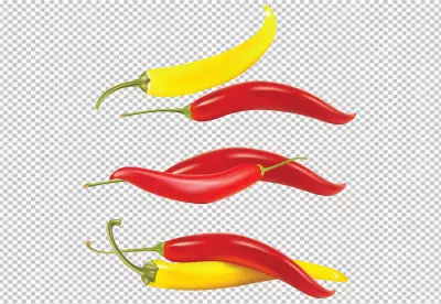 Sweet pepper fruit isolated on transparent background