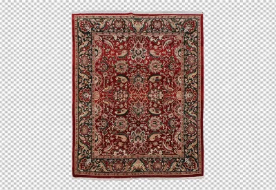 Handwoven decorative wool Turkish rug transprent clear background 