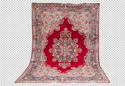 Iranian Isfahan Rug Central Medallion Pattern transparent background 
