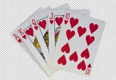 Five love shape icon  cards isolated on  transparent background 