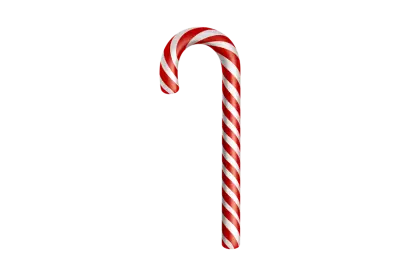 Candy cane on transparent background