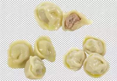 Close-up of serving food in plate against transparent background