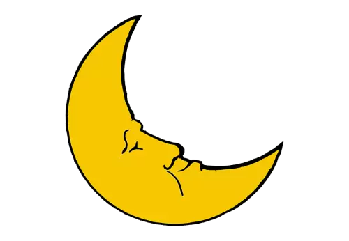 Sticker template with the face moon isolated on transparent background