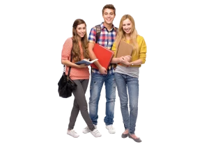 A group of students with books png
