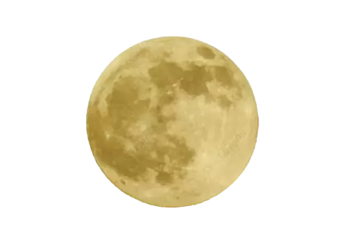 Closeup shot of the moon isolated on a transparent background 