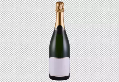 Bottle of the champagne isolated on transparent  background