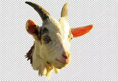 Transparent background a goat head arts