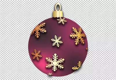 Bright green metallic Christmas ball diecut on a PNG background