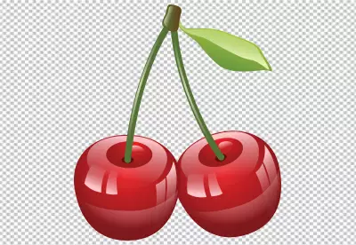 Big cherry on transparent  background 