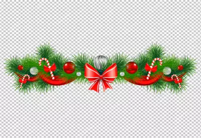 Frame balls mistletoe PNG bg